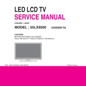 Lg 55x9500 55x9500 ta service manual cover with photo's of Beko dryers, model code and contents