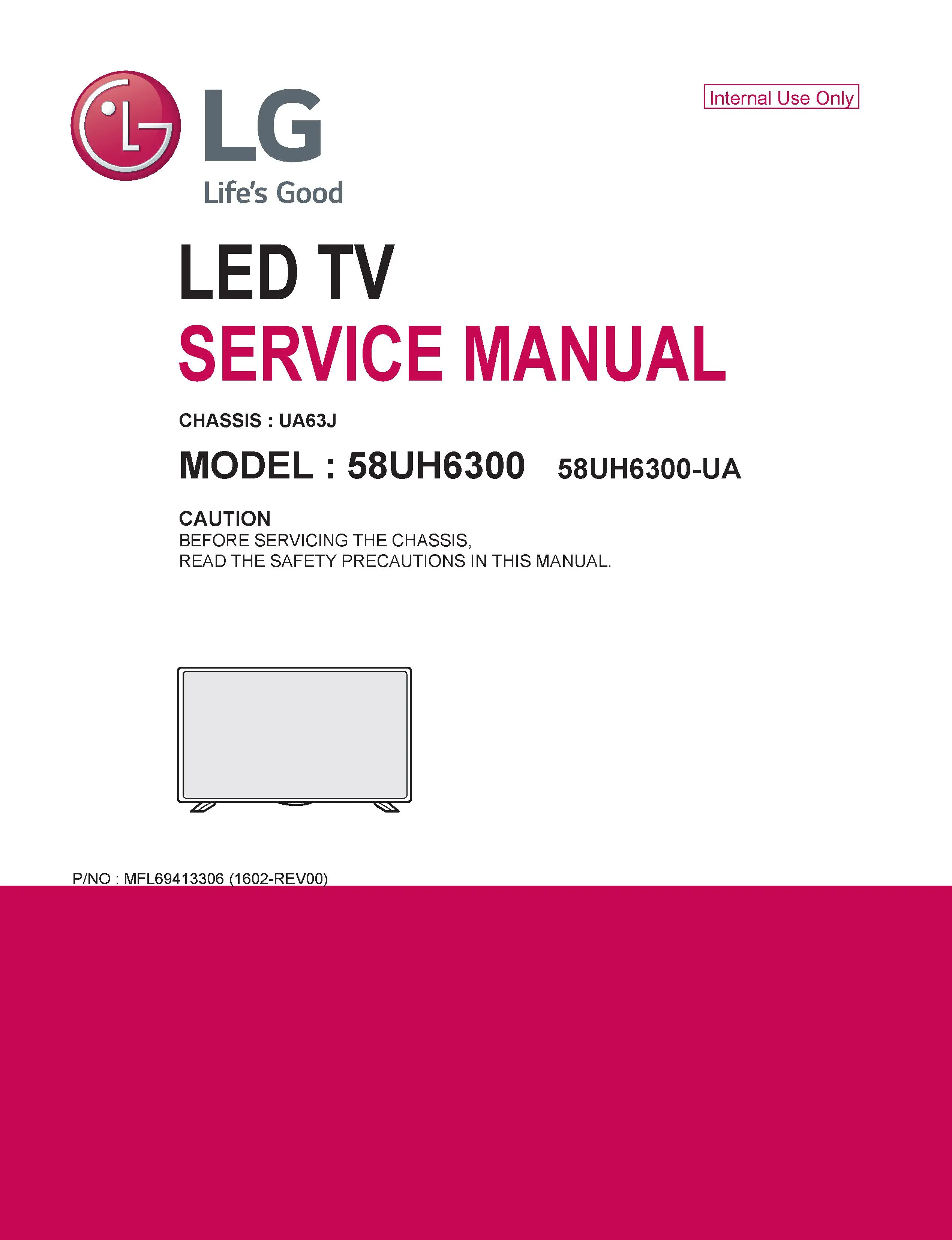 Lg 58uh6300 service manual cover with photo's of Beko dryers, model code and contents