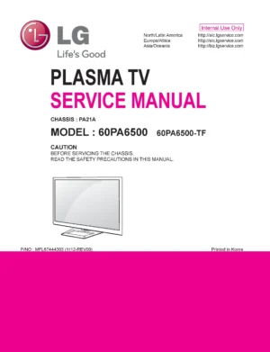 Lg 60pa6500 tf service manual cover with photo's of Beko dryers, model code and contents