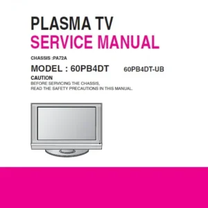 Lg 60pb4d ub service manual cover with photo's of Beko dryers, model code and contents