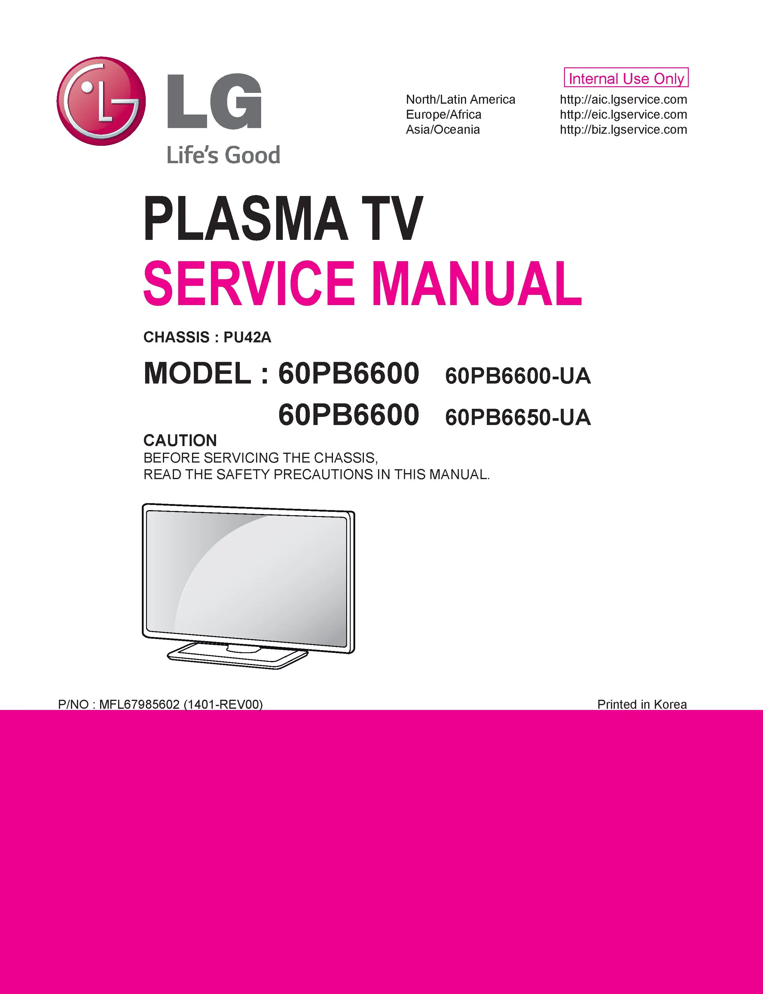 Lg 60pb6650 ua service manual cover with photo's of Beko dryers, model code and contents