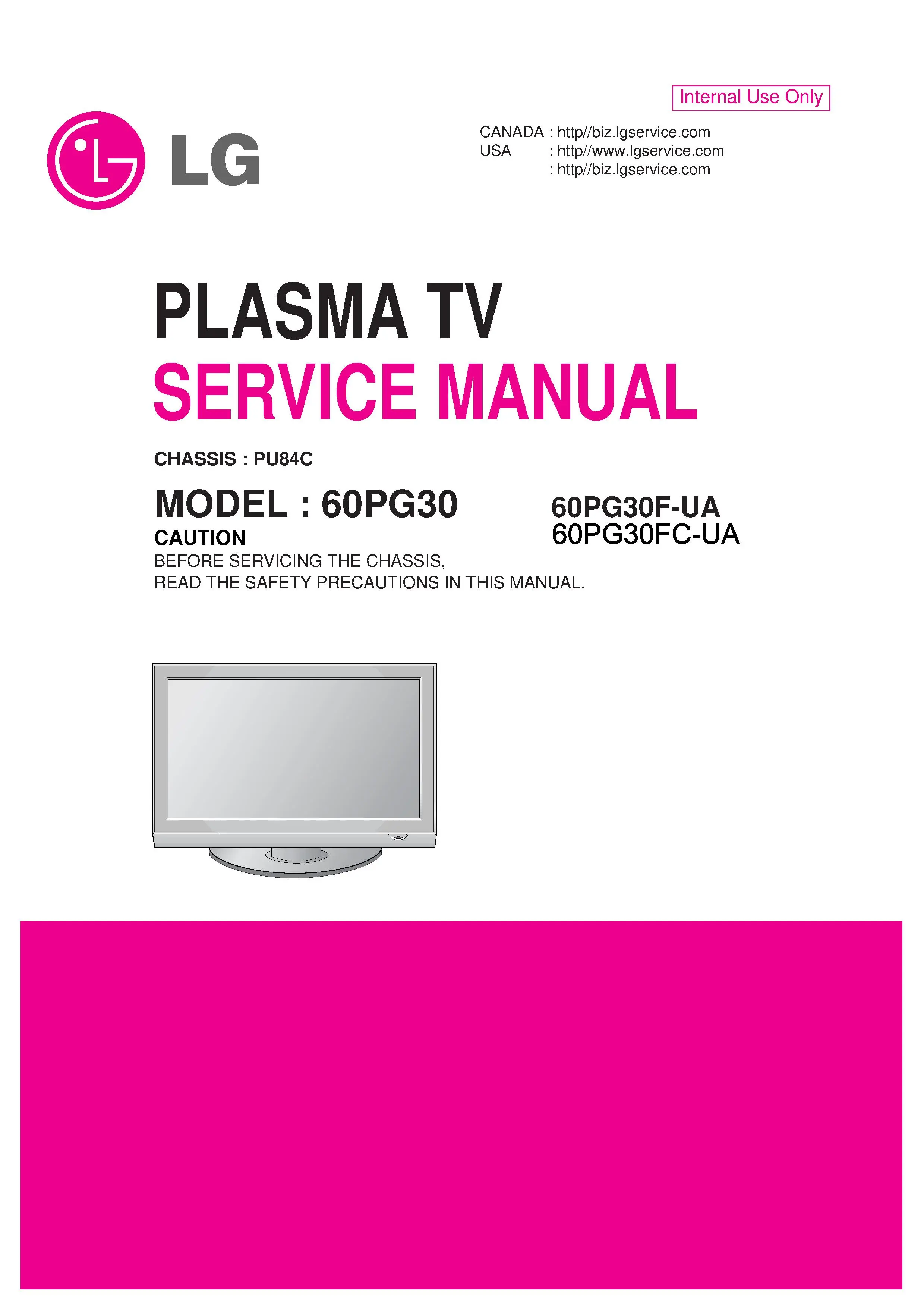 Lg 60pg30fc ua service manual cover with photo's of Beko dryers, model code and contents