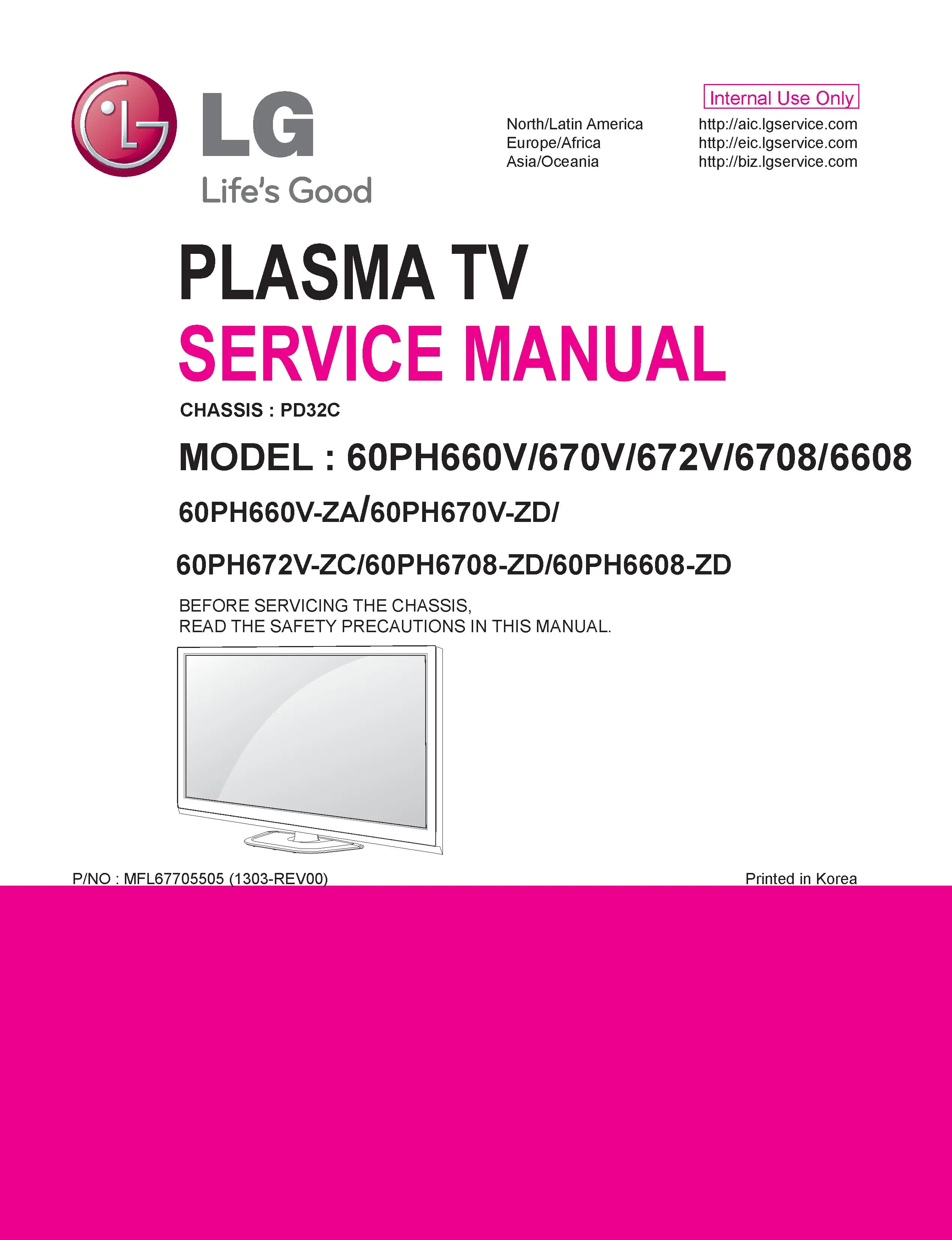 Lg 60ph6608 service manual cover with photo's of Beko dryers, model code and contents