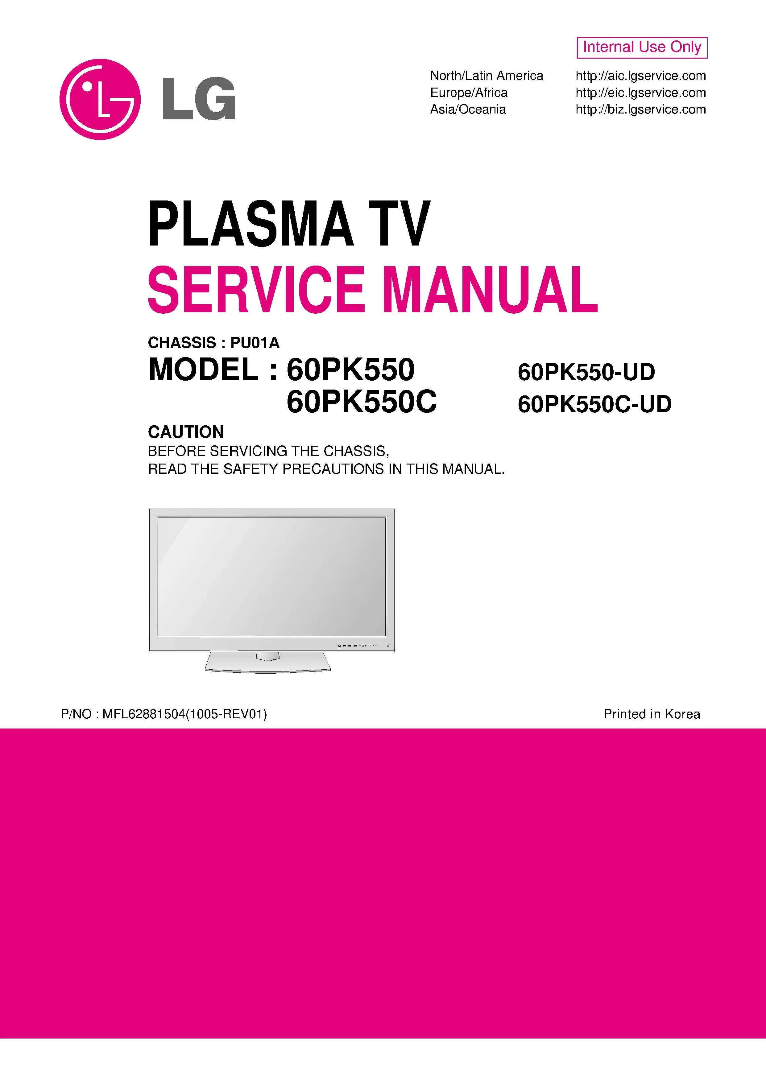 Lg 60pk550 service manual cover with photo's of Beko dryers, model code and contents