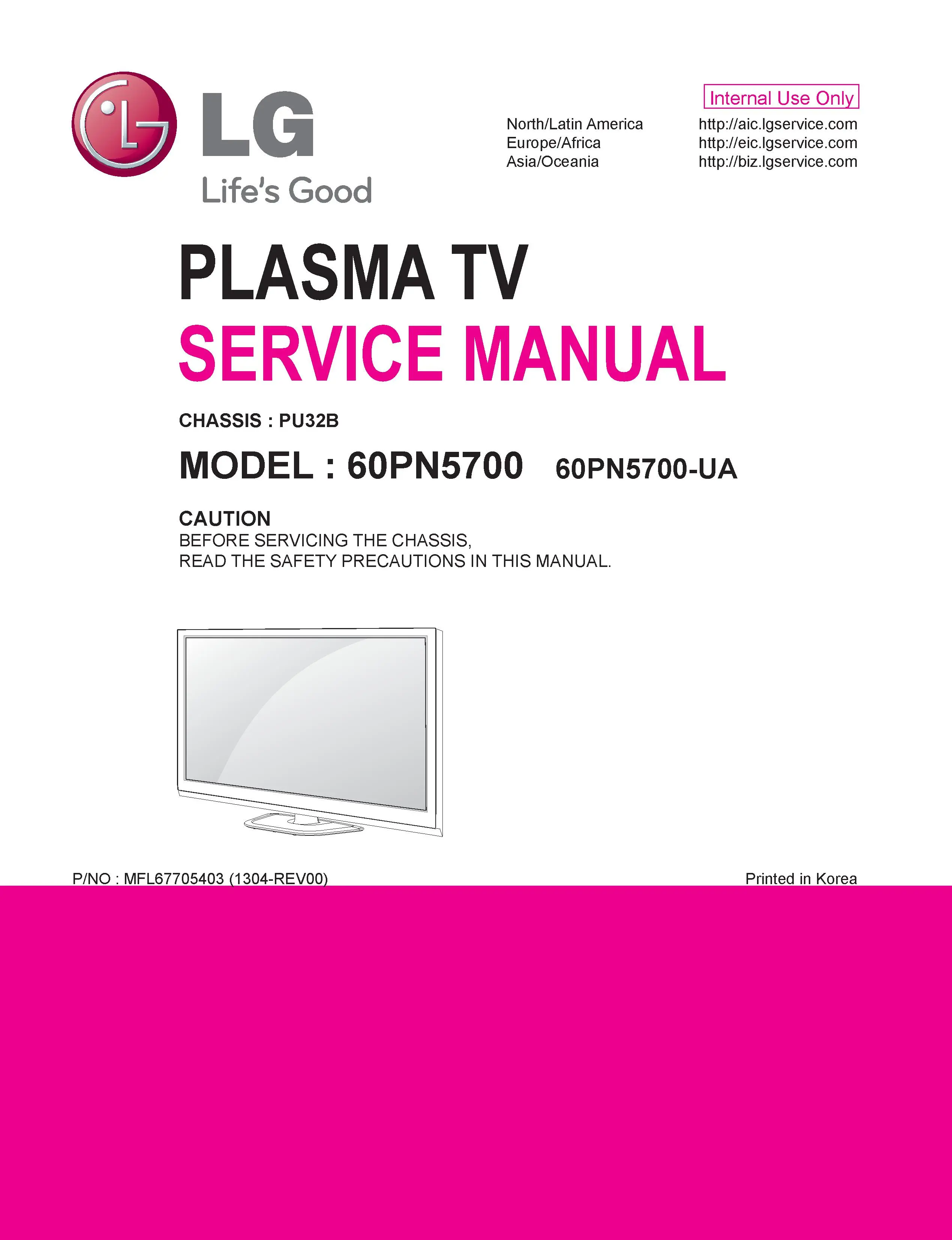 Lg 60pn5700 ua service manual cover with photo's of Beko dryers, model code and contents