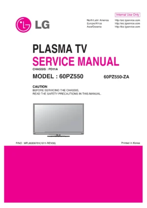 Lg 60pz550n za service manual cover with photo's of Beko dryers, model code and contents