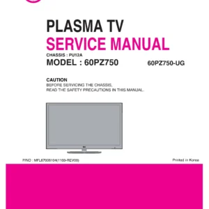 Lg 60pz750 ug service manual cover with photo's of Beko dryers, model code and contents