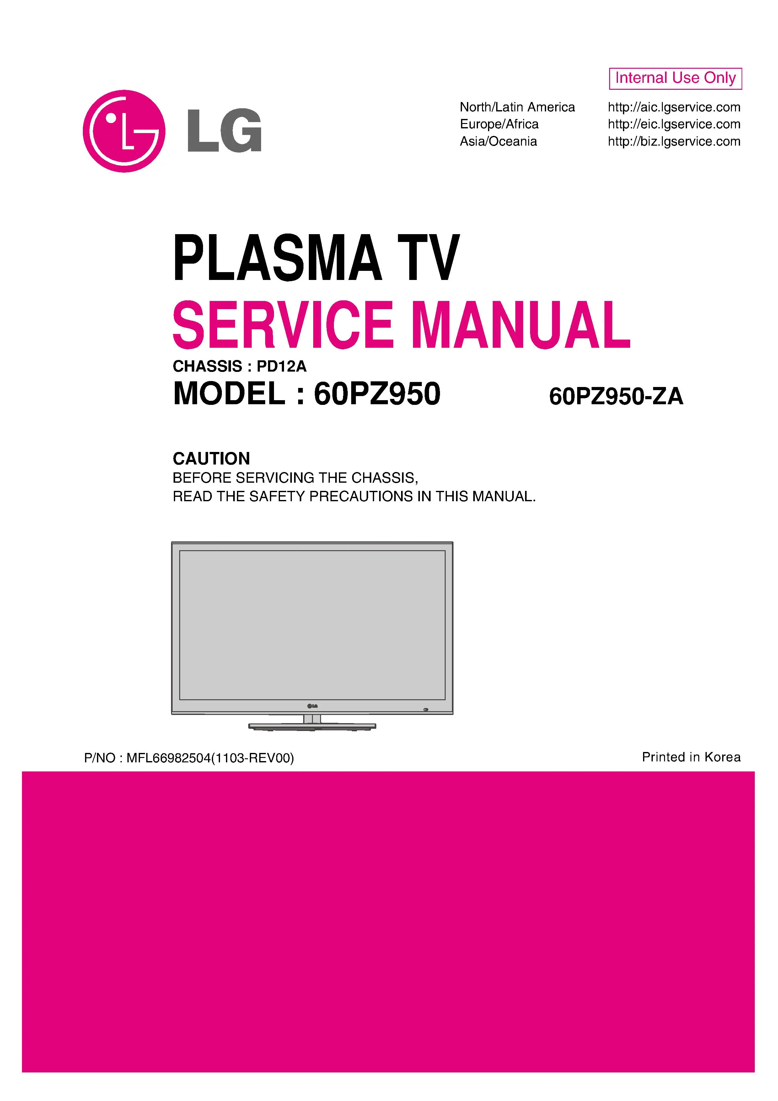 Lg 60pz950 za service manual cover with photo's of Beko dryers, model code and contents