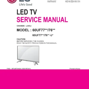 Lg 60uf7700 60uf7650 60uf7690 service manual cover with photo's of Beko dryers, model code and contents