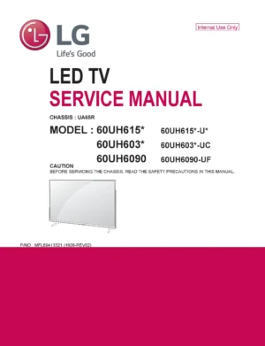 Lg 60uh6030 service manual cover with photo's of Beko dryers, model code and contents