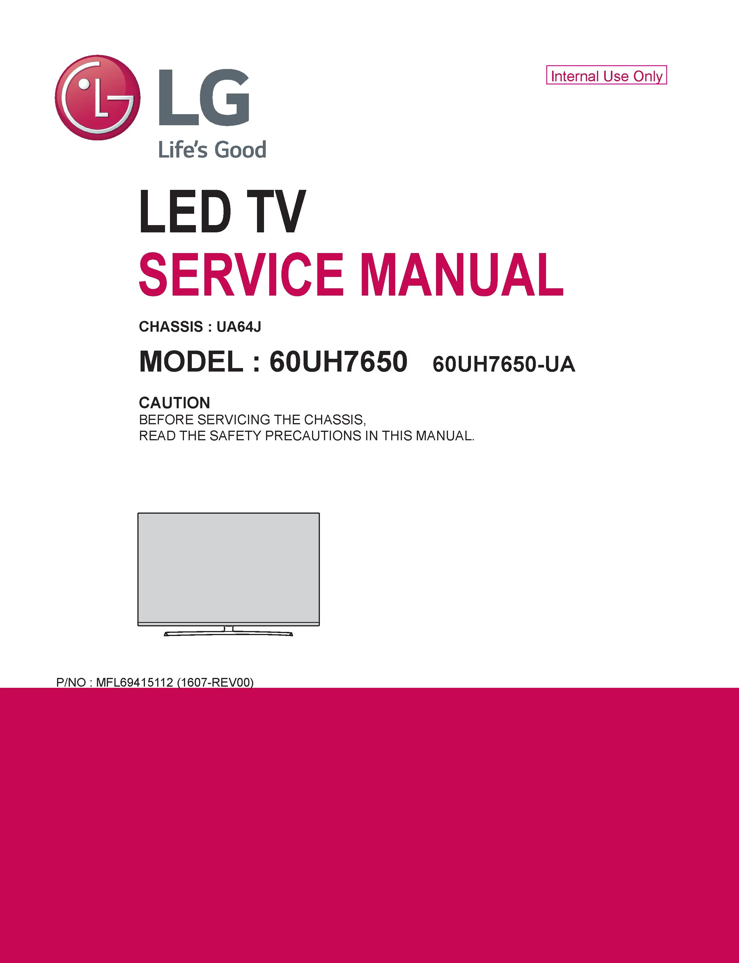 Lg 60uh7650 service manual cover with photo's of Beko dryers, model code and contents