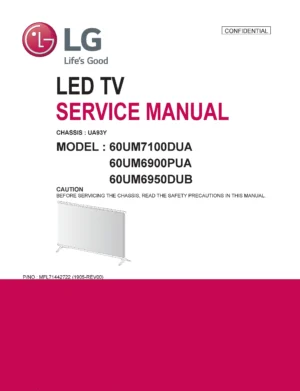 Lg 60um7100dua 60um6900pua 60um6950dub service manual cover with photo's of Beko dryers, model code and contents