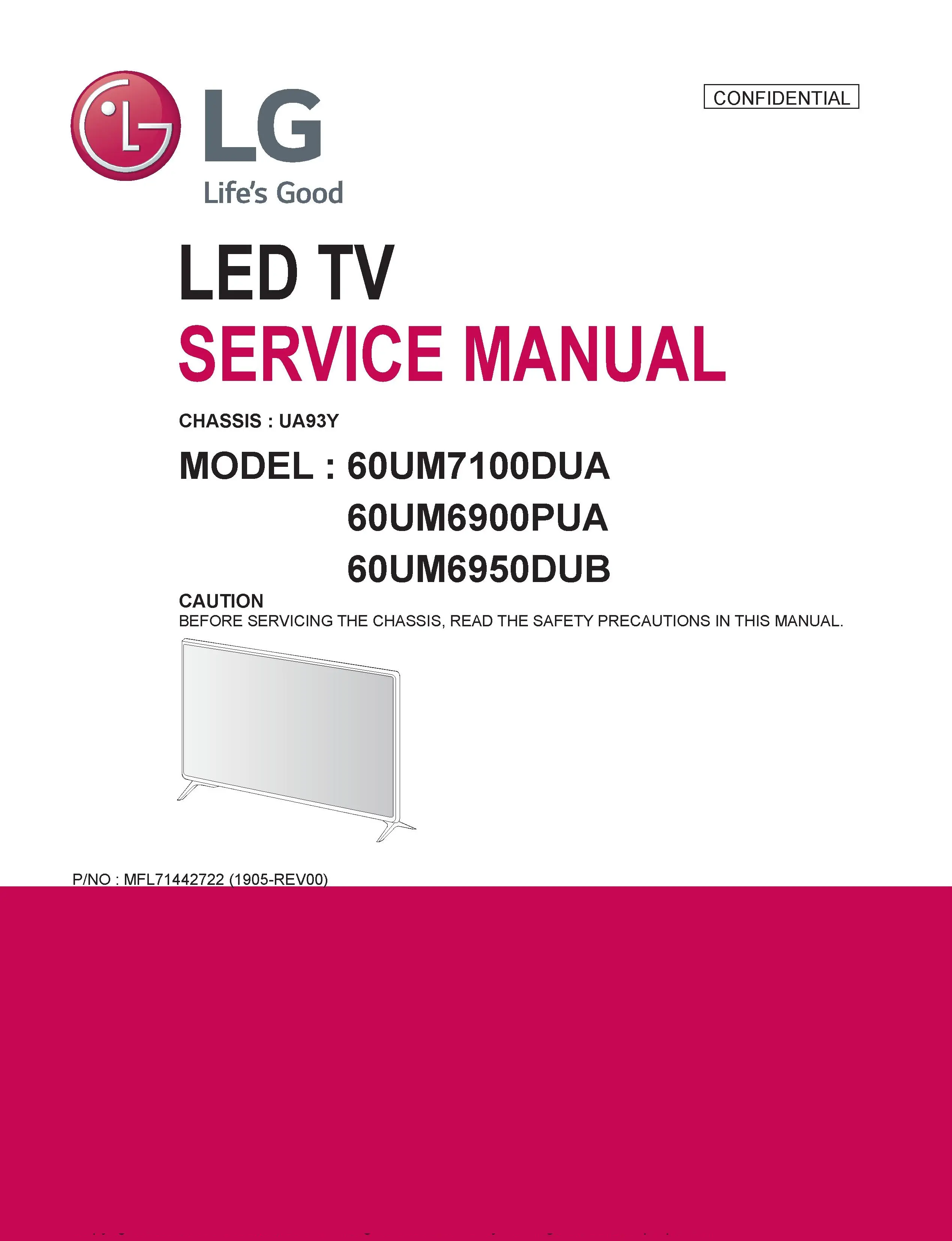 Lg 60um7100dua 60um6900pua 60um6950dub service manual cover with photo's of Beko dryers, model code and contents