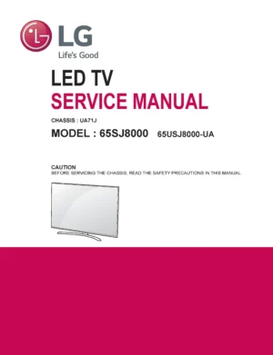 Lg 65sj8000 service manual cover with photo's of Beko dryers, model code and contents