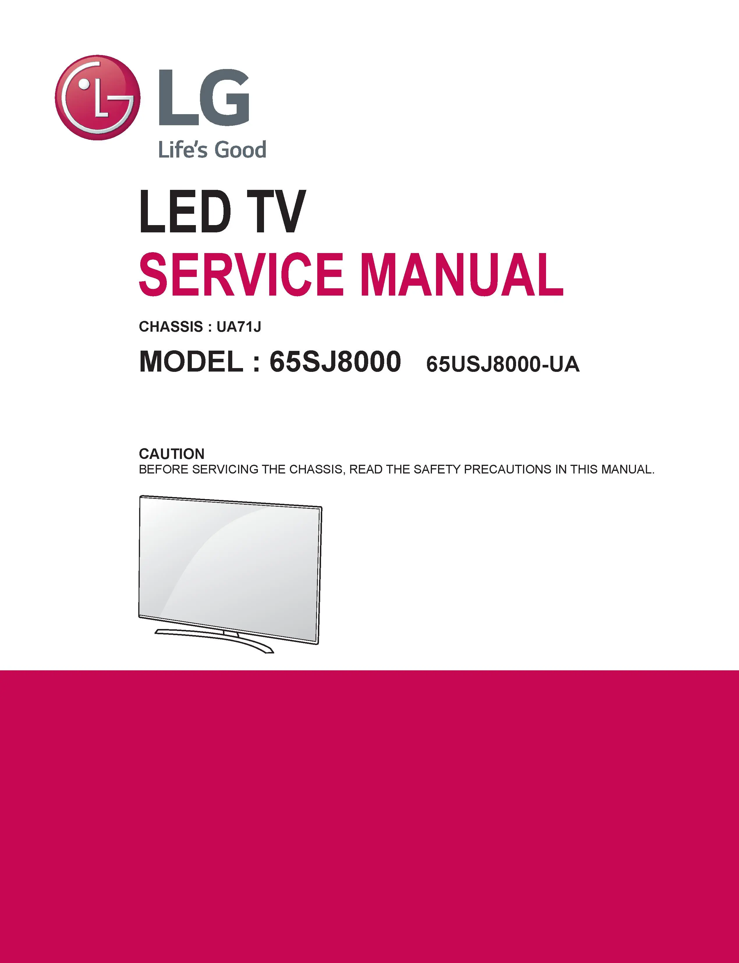 Lg 65sj8000 service manual cover with photo's of Beko dryers, model code and contents