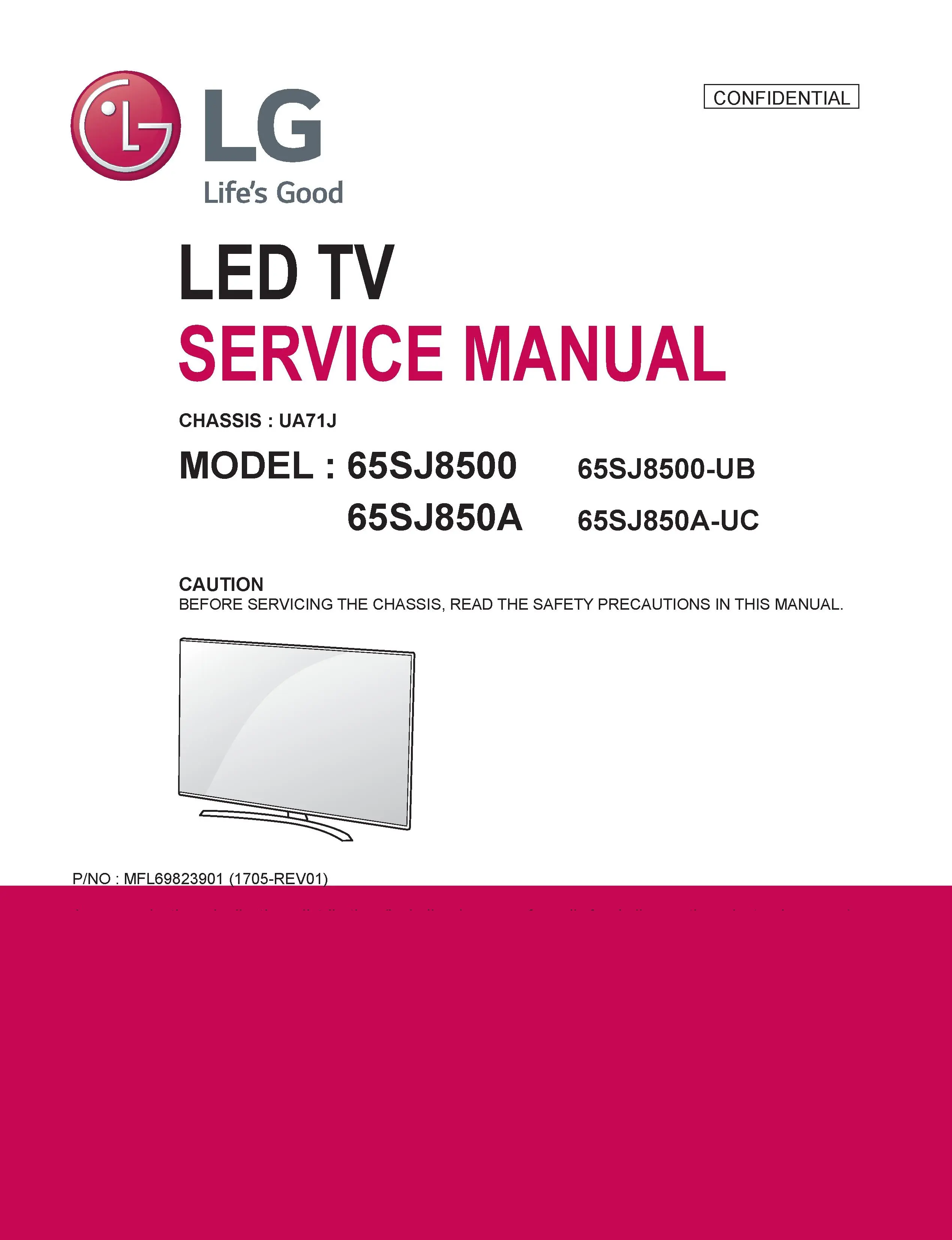 Lg 65sj850a service manual cover with photo's of Beko dryers, model code and contents