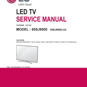 Lg 65sj9500 service manual cover with photo's of Beko dryers, model code and contents