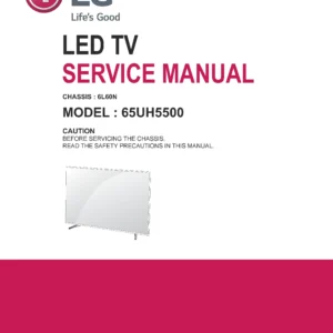 Lg 65uh5500 service manual cover with photo's of Beko dryers, model code and contents