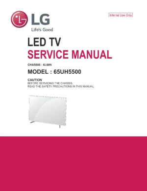 Lg 65uh5500 service manual cover with photo's of Beko dryers, model code and contents