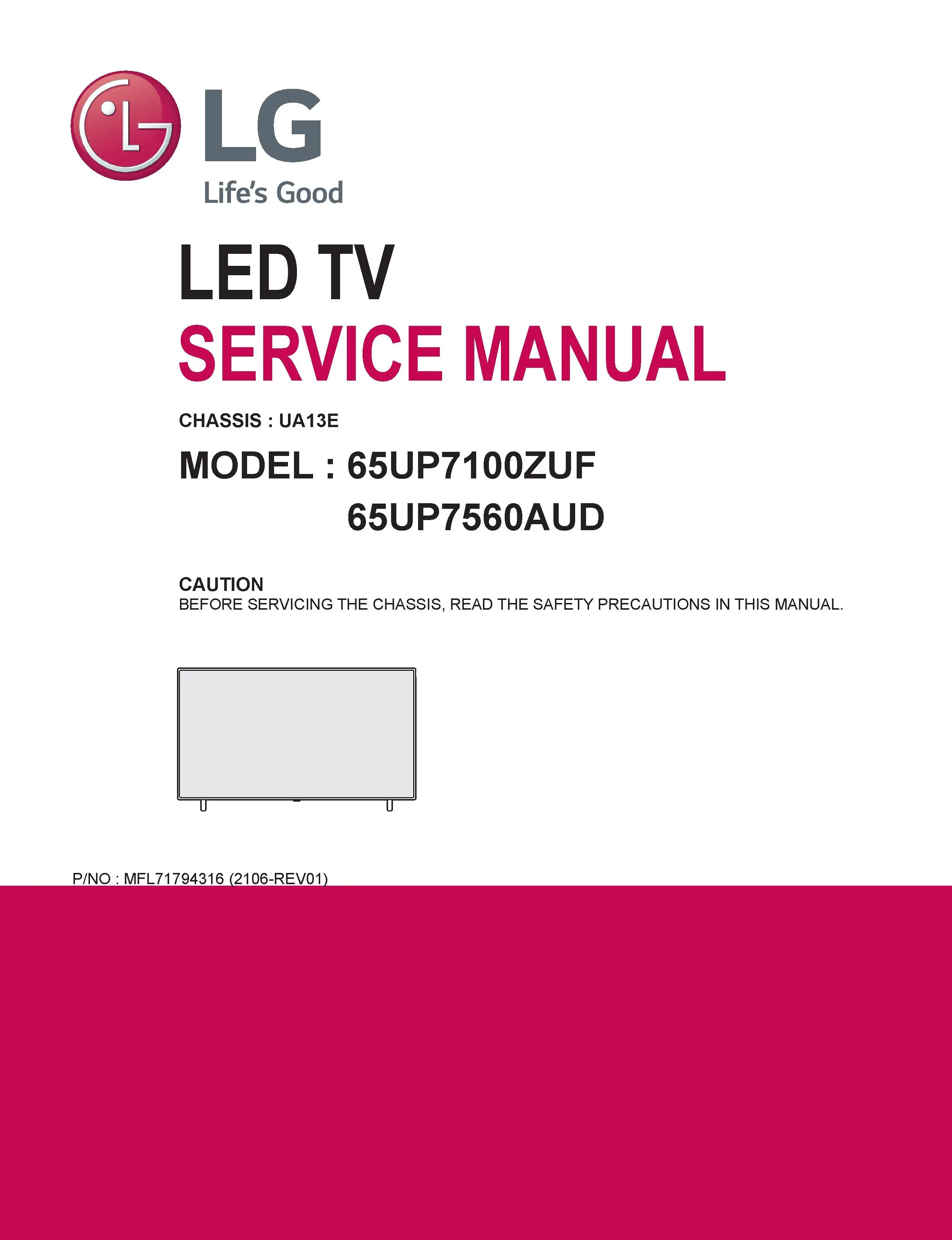 Lg 65up7100zuf 65up7560aud service manual cover with photo's of Beko dryers, model code and contents