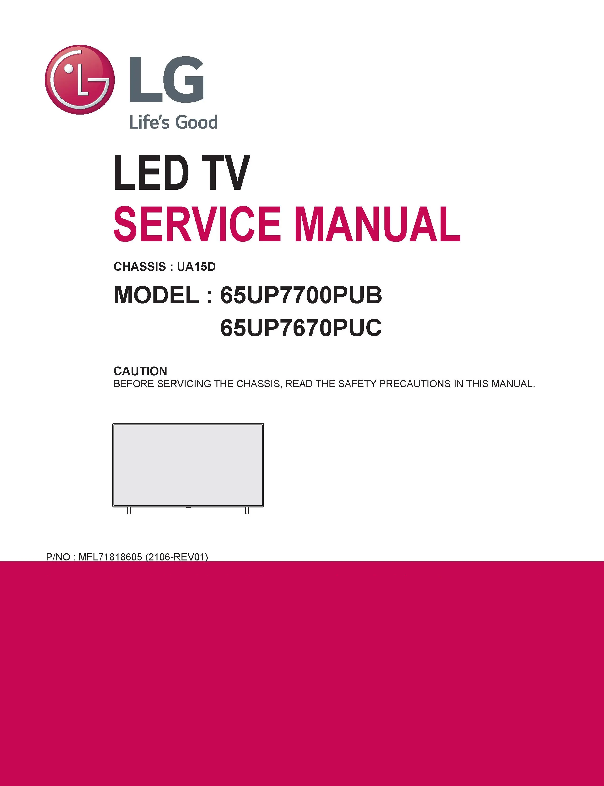 Lg 65up7700pub 65up7670puc service manual cover with photo's of Beko dryers, model code and contents