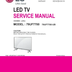 Lg 79uf9500 service manual cover with photo's of Beko dryers, model code and contents