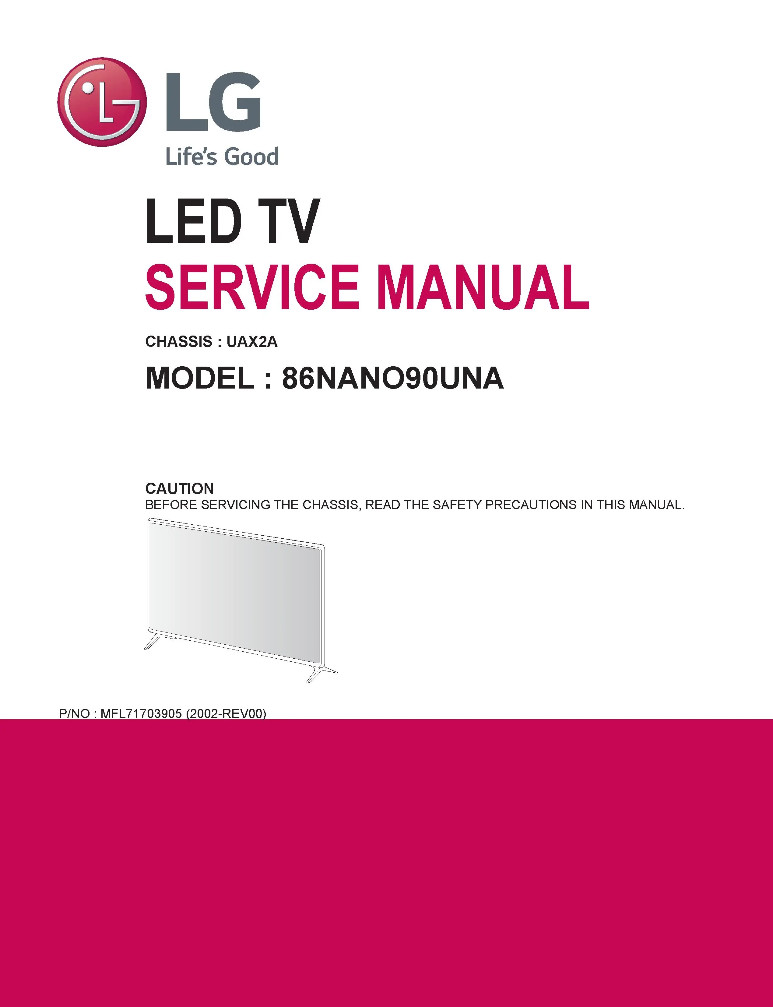 Lg 86nano90una service manual cover with photo's of Beko dryers, model code and contents