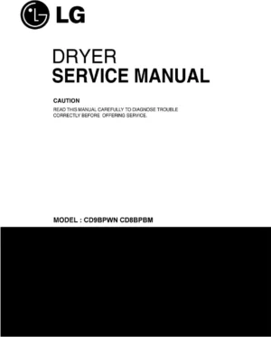 Lg cd9bpwn cd8bpbm service manual cover for dryer