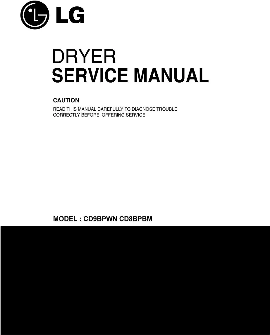 Lg cd9bpwn cd8bpbm service manual cover freestanding range