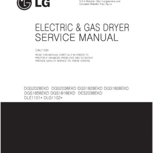 Lg dle1101w dgs20 series dlg1102w service manual cover freestanding range