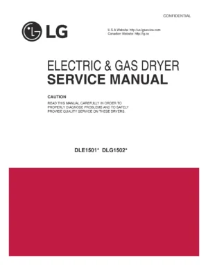Lg dle1501w dlg1502w service manual cover for dryer