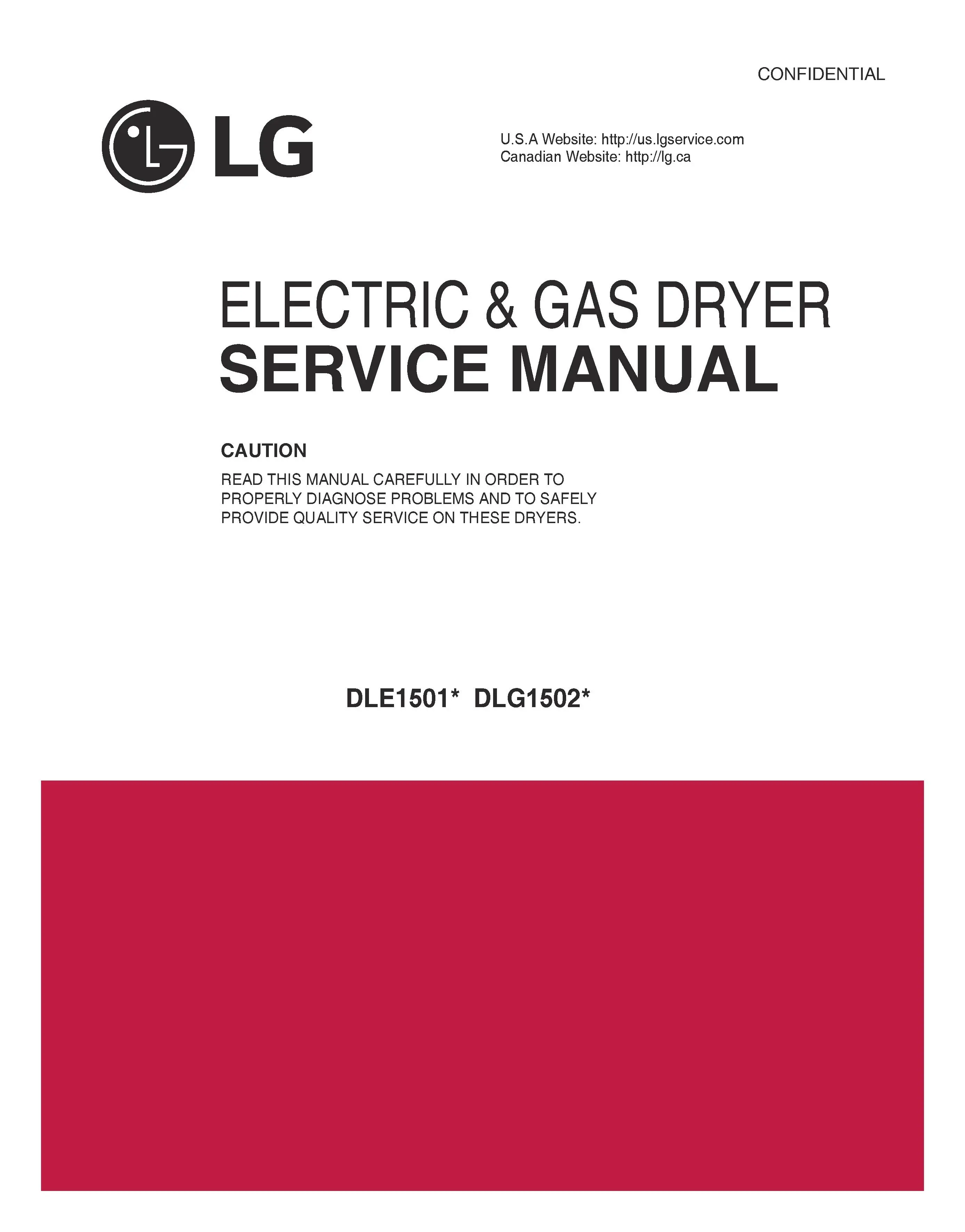 Lg dle1501w dlg1502w service manual cover freestanding range