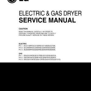 Lg dle2020w dle2020r dle2020s dle2020l service manual cover freestanding range