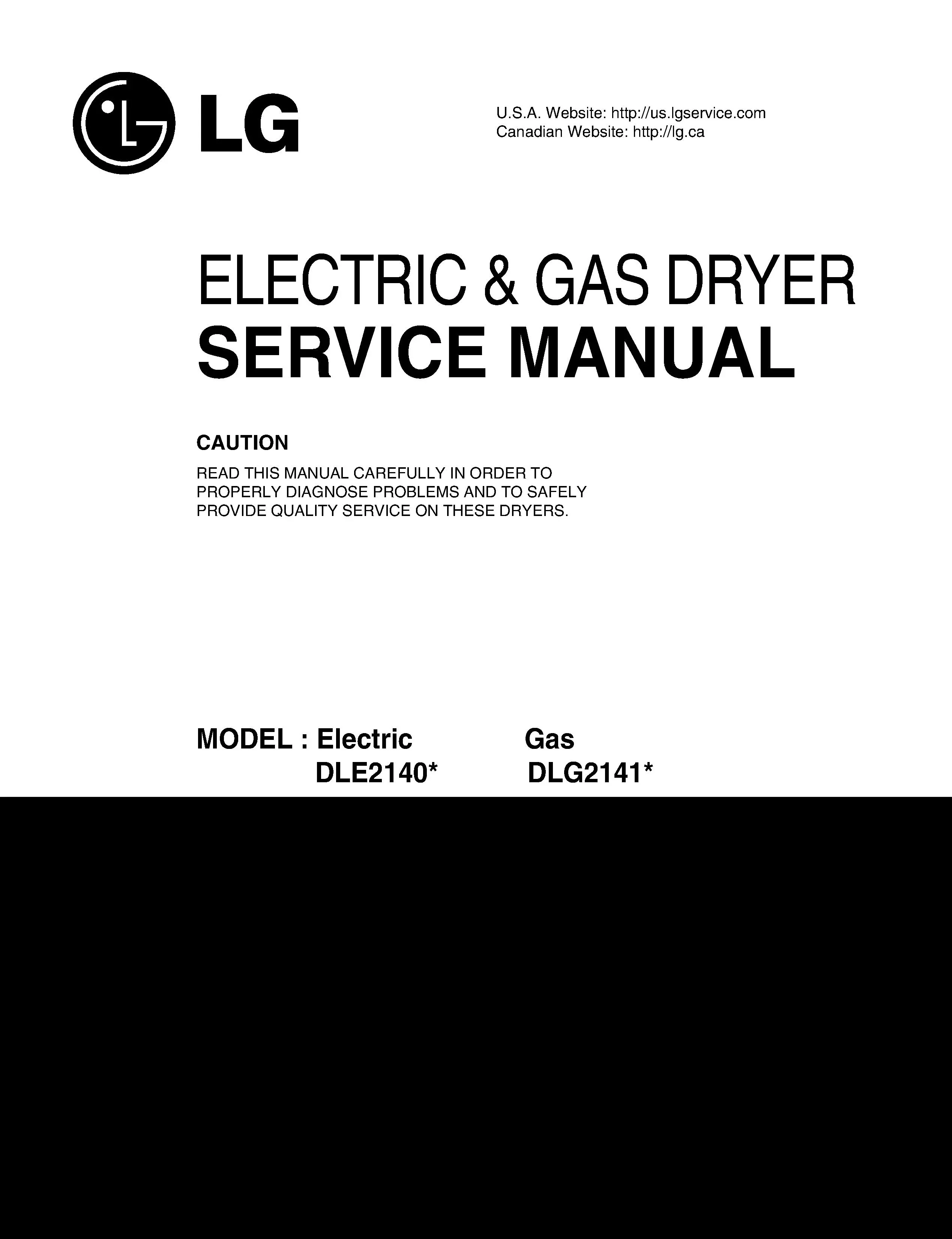 Lg dle2140w dlg2141w service manual cover freestanding range