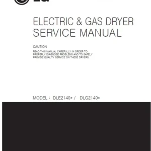 Lg dle2240w service manual cover freestanding range