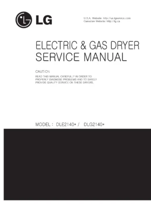 Lg dle2240w service manual cover for dryer
