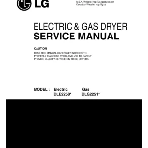 Lg dle2250w service manual cover freestanding range