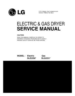 Lg dle2250w service manual cover for dryer