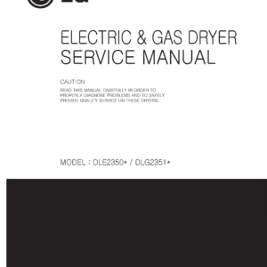 Lg dle2350r service manual cover freestanding range