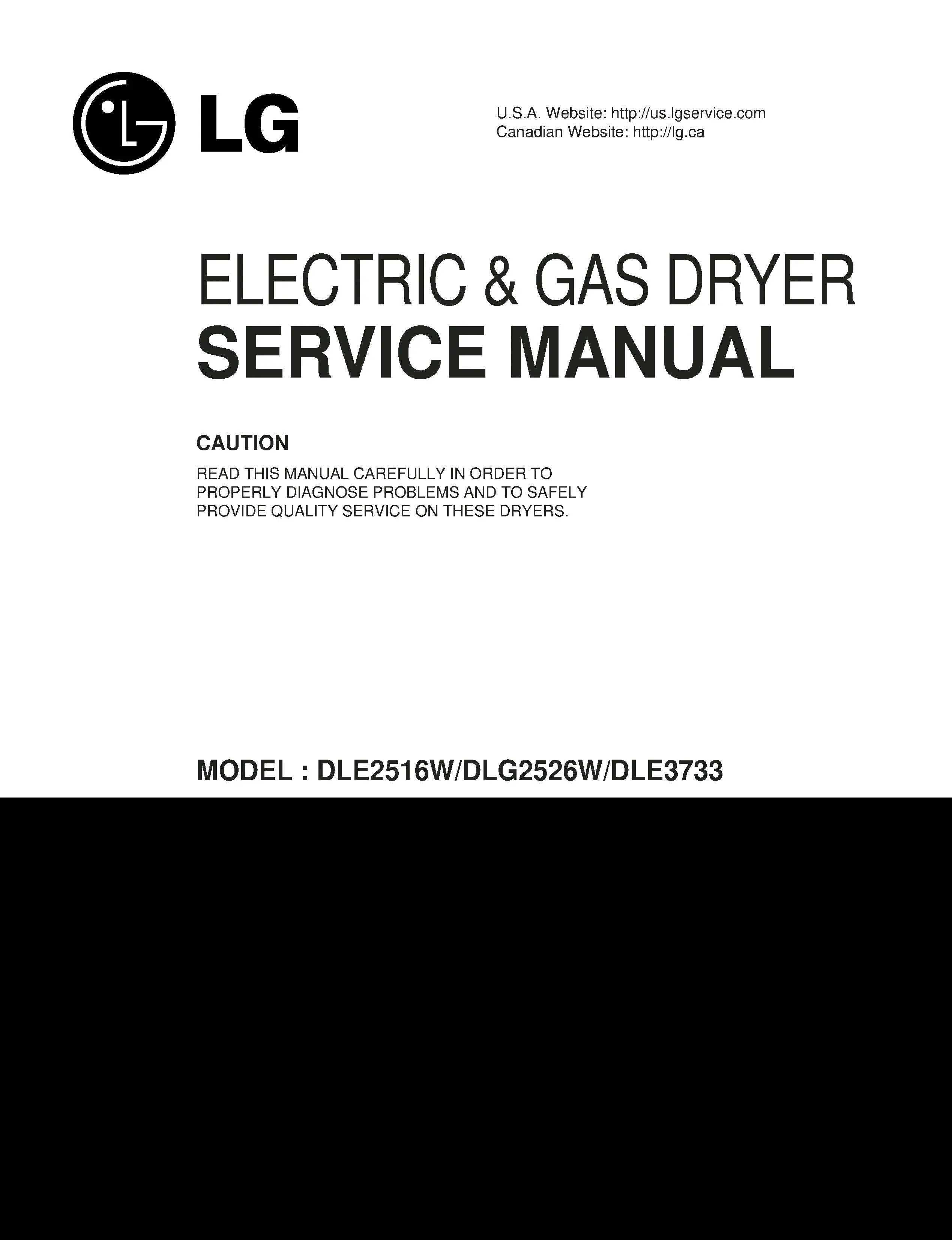 Lg dle2516w dlg2526w dle3733 service manual cover freestanding range
