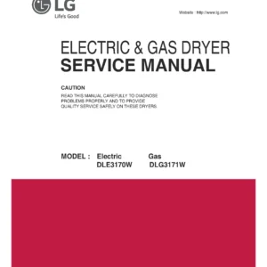 Lg dle3170w dlg3171w service manual cover freestanding range