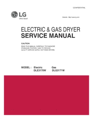 Lg dle3170w dlg3171w service manual cover for dryer