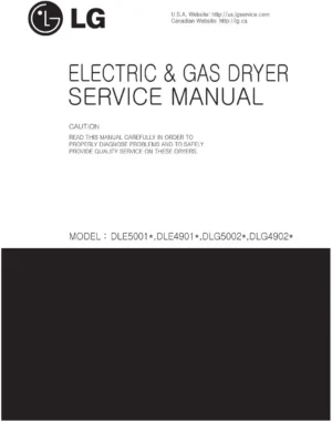 Lg dle4901w service manual cover for dryer