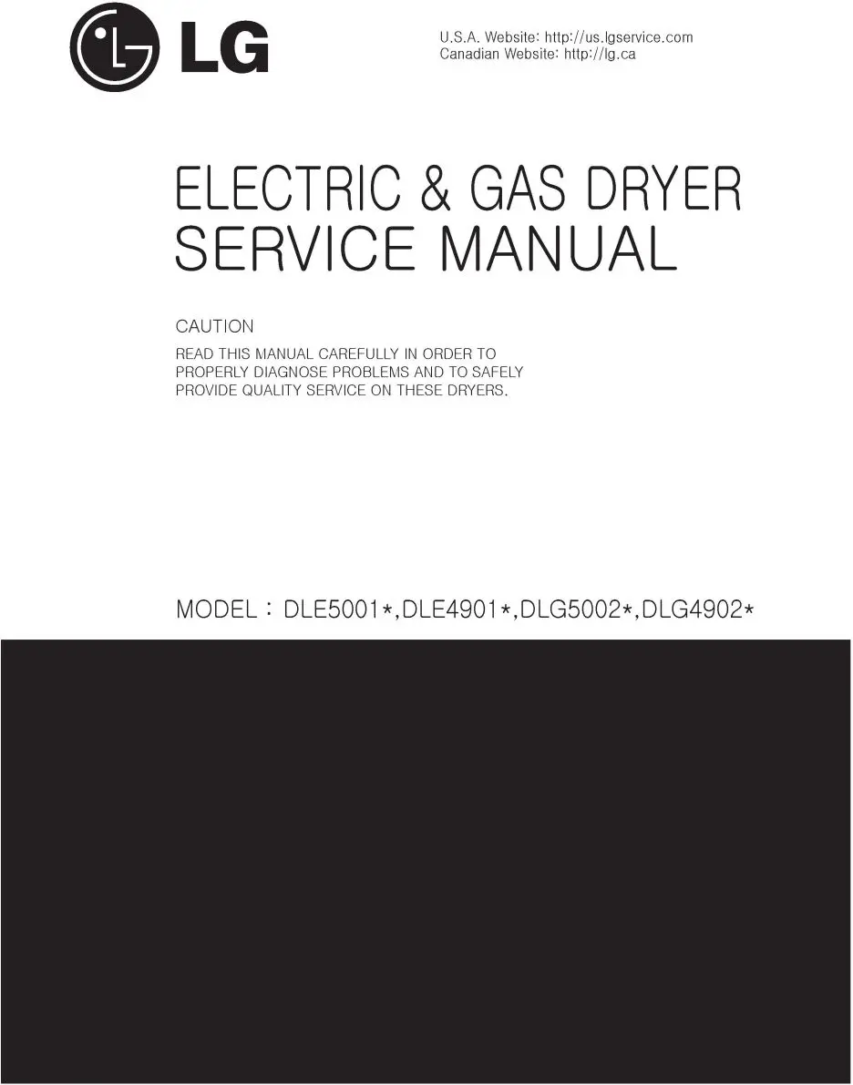 Lg dle4901w service manual cover freestanding range
