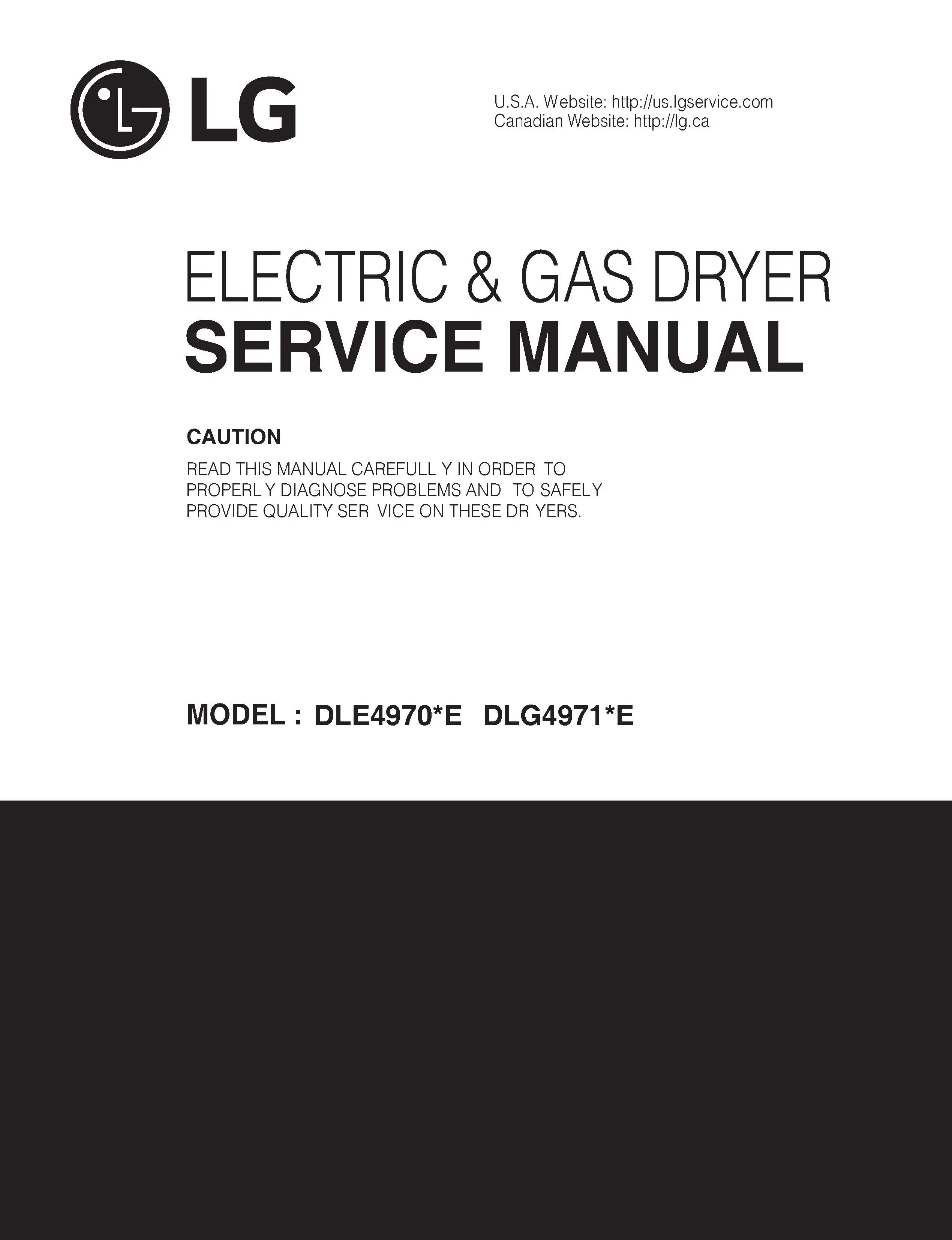 Lg dle4970w dlg4971we service manual cover freestanding range