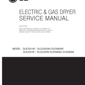 Lg dle5955w dle5955g dle5955s service manual cover freestanding range