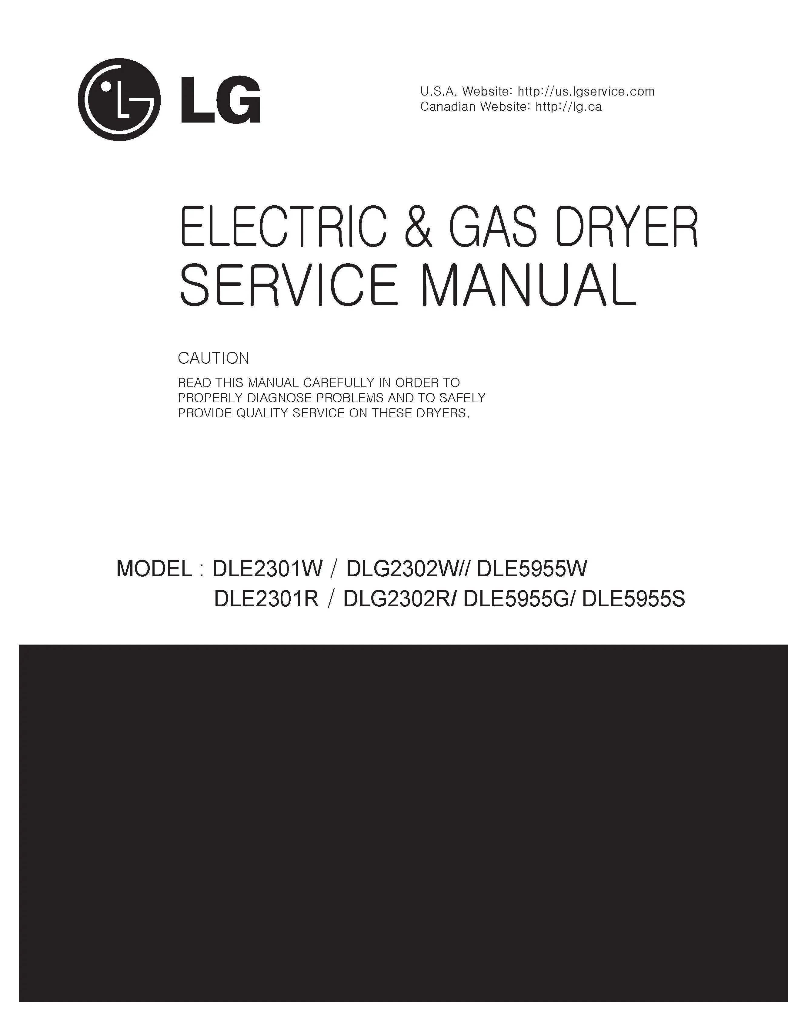 Lg dle5955w dle5955g dle5955s service manual cover freestanding range