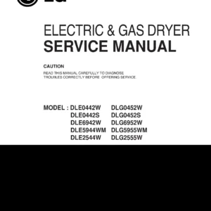 Lg dle6942w dlg6952w service manual cover freestanding range