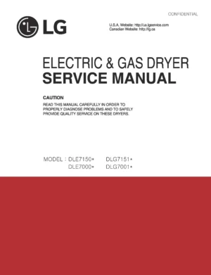 Lg dle7150 dlg7151 service manual cover for dryer