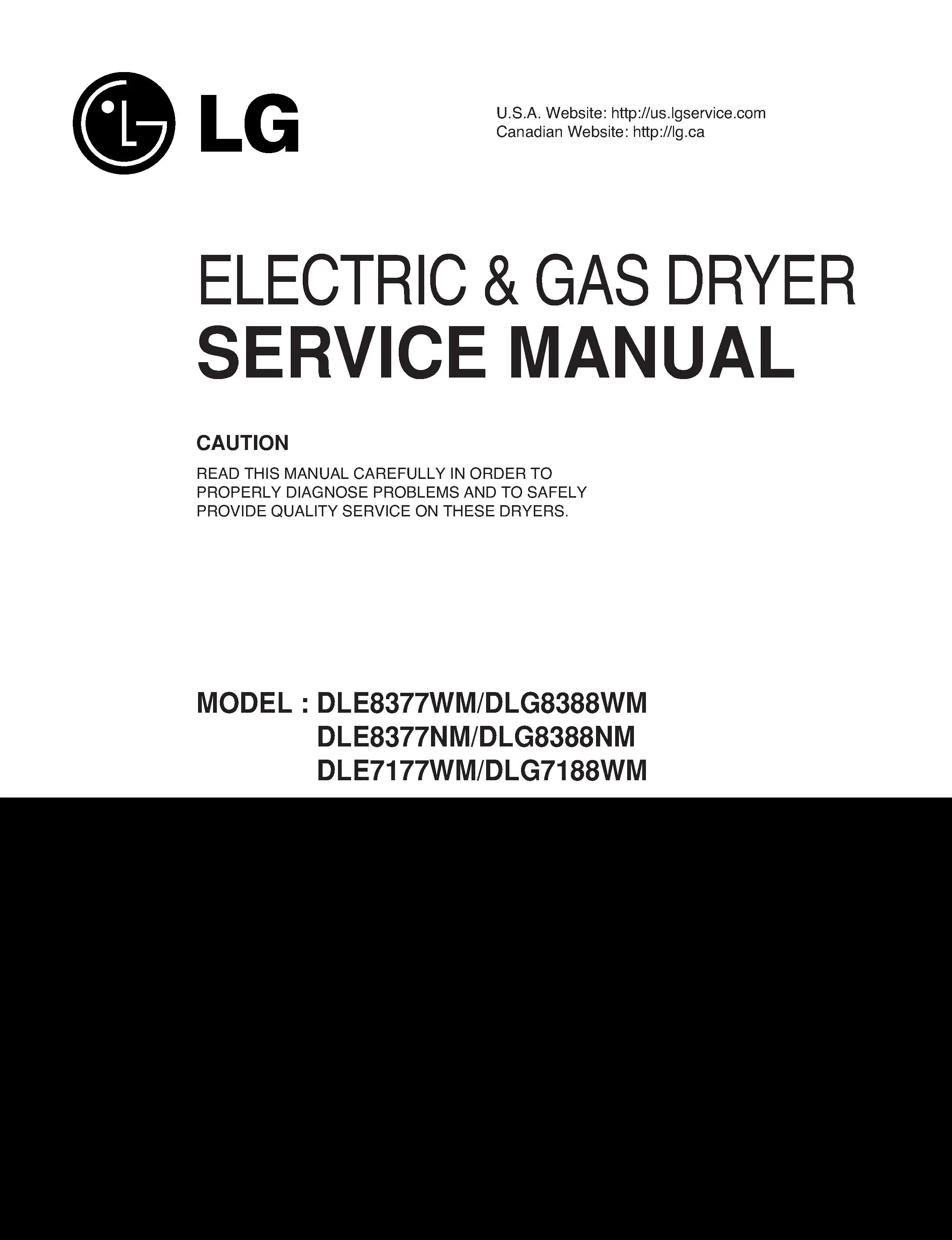 Lg dle7177wm dlg7188wm service manual cover freestanding range